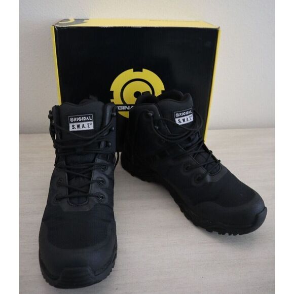 Original S.W.A.T. Men's 12 Women's 13.5 Black Alpha Fury 6" Lace-Up Boots - Picture 1 of 14